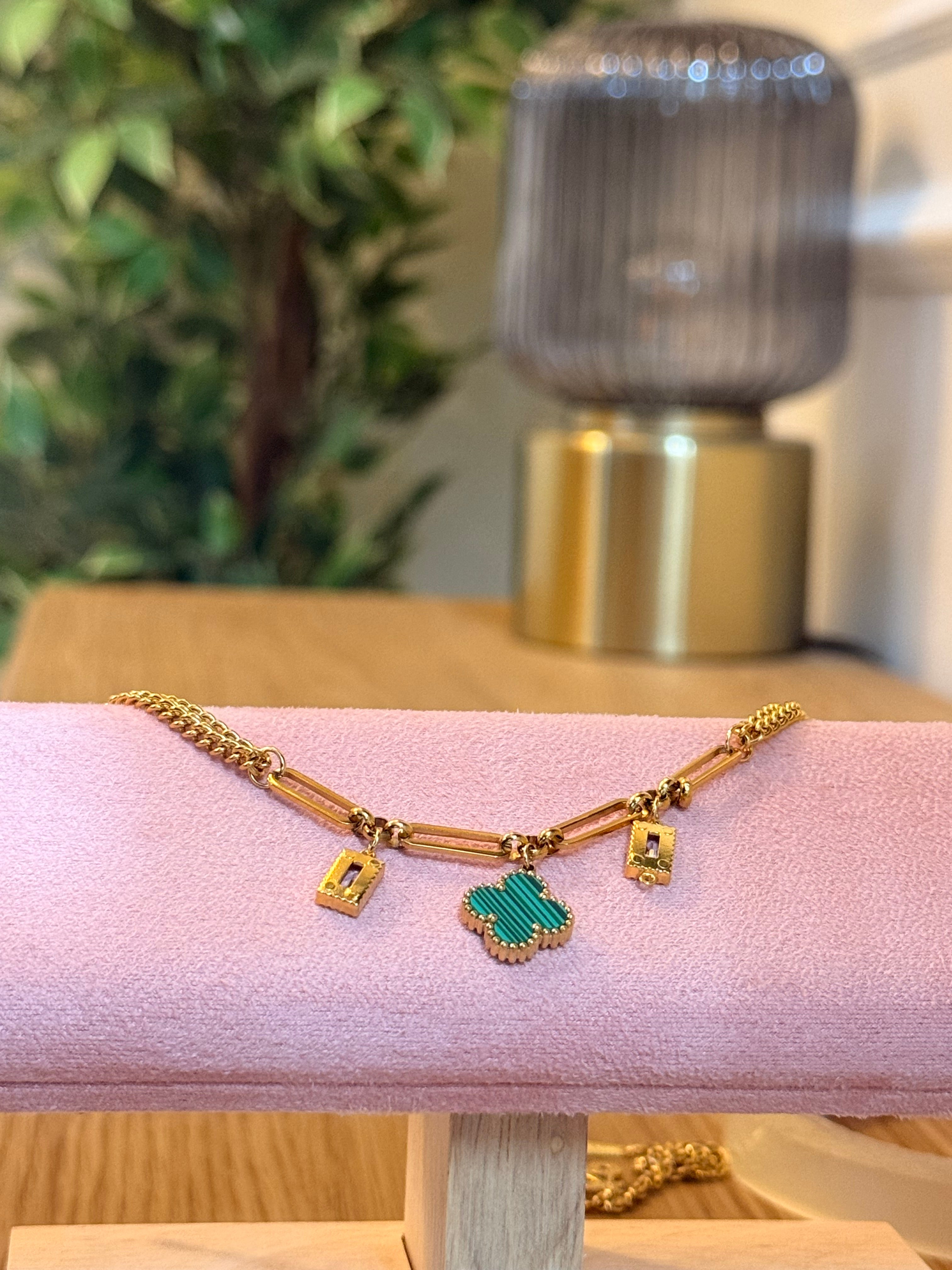 The Emerald Clover Charm Bracelet