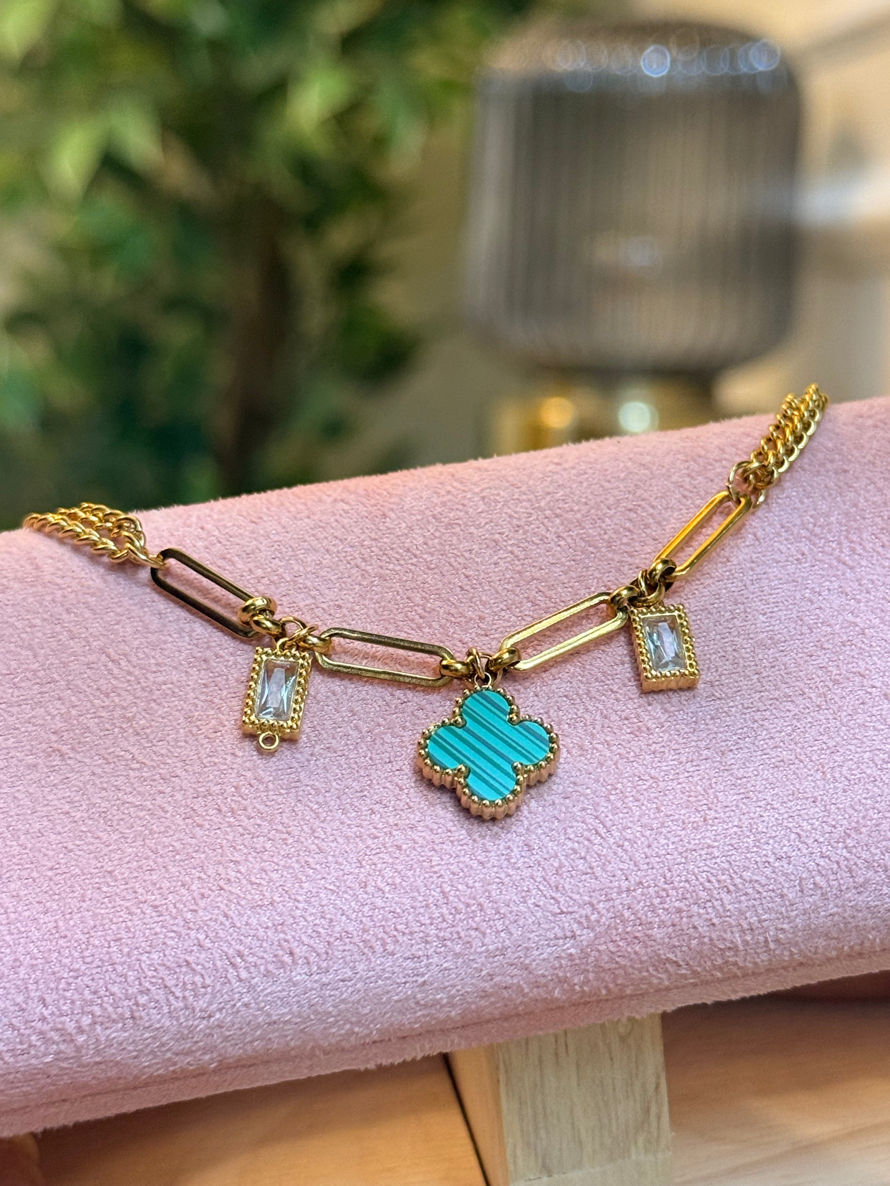 The Emerald Clover Charm Bracelet