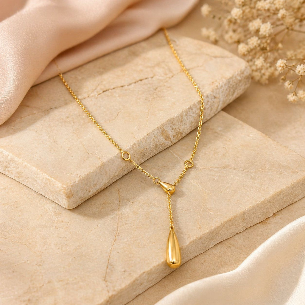 Golden Drop Y Necklace