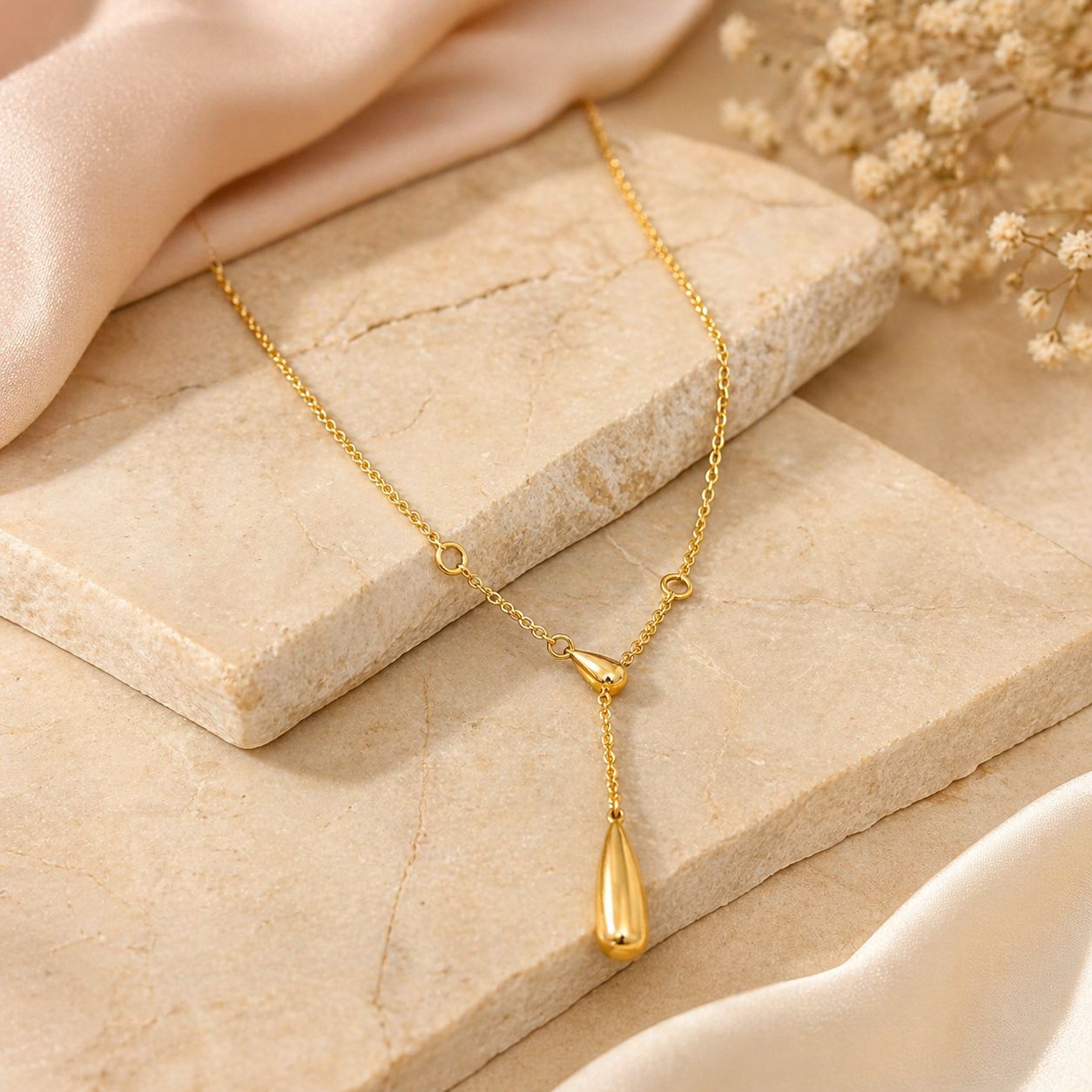 Golden Drop Y Necklace