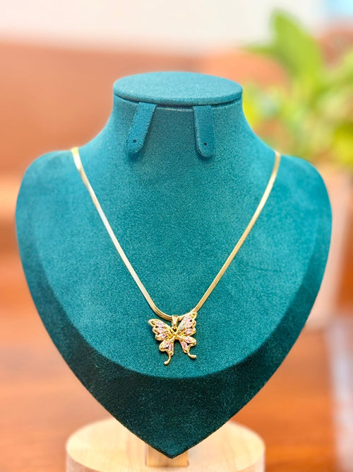 Blush Butterfly Glow Necklace