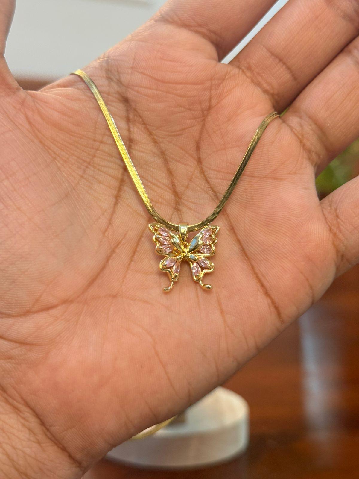 Blush Butterfly Glow Necklace