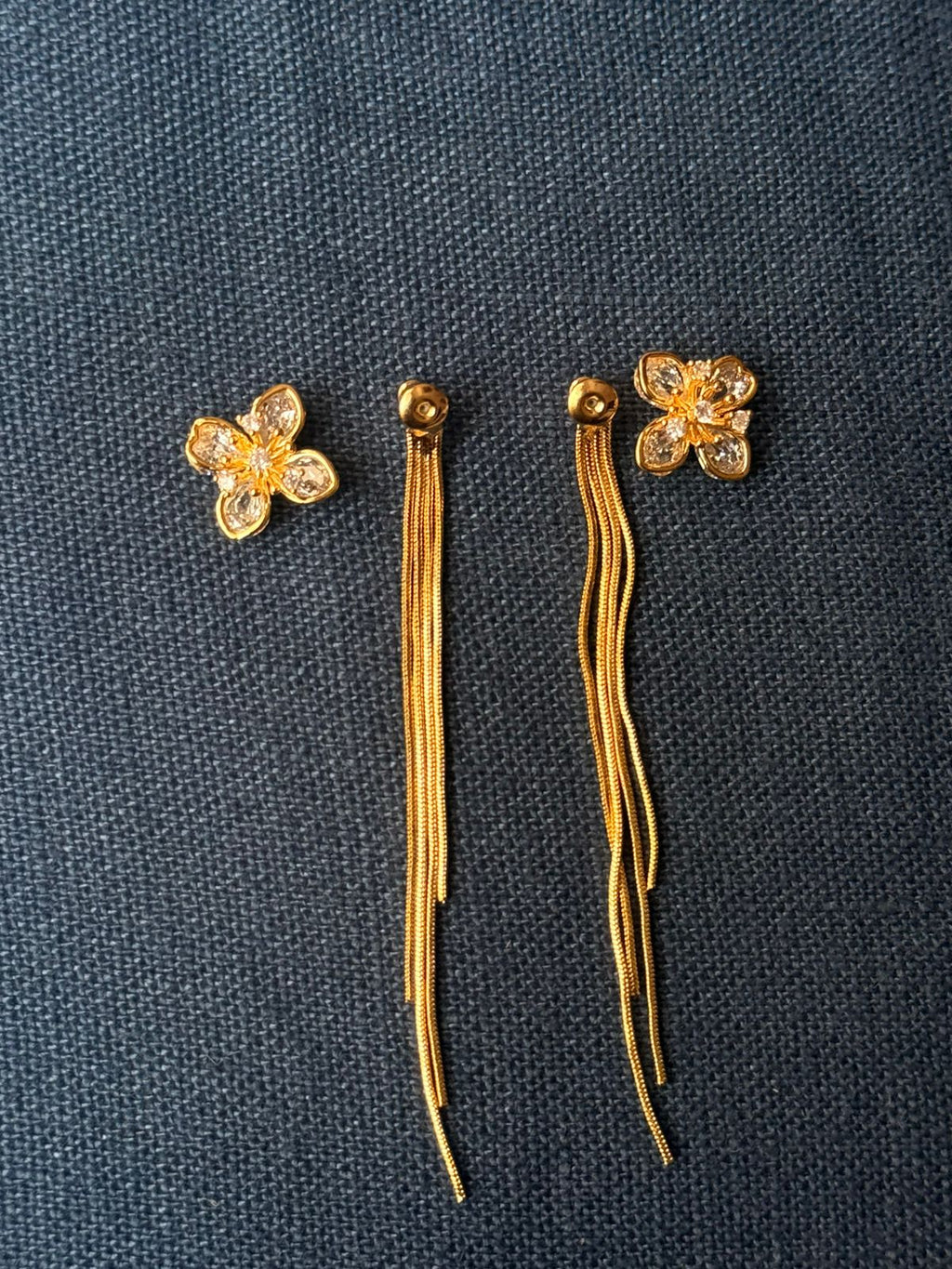 Golden Blossom Drop Earrings