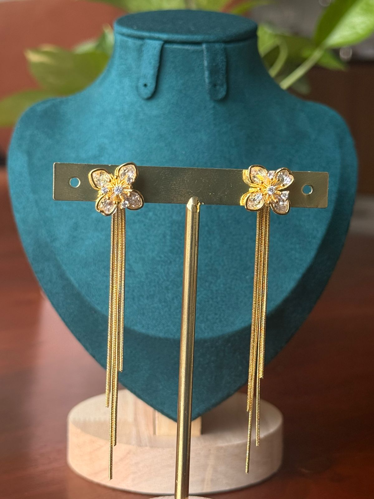 Golden Blossom Drop Earrings