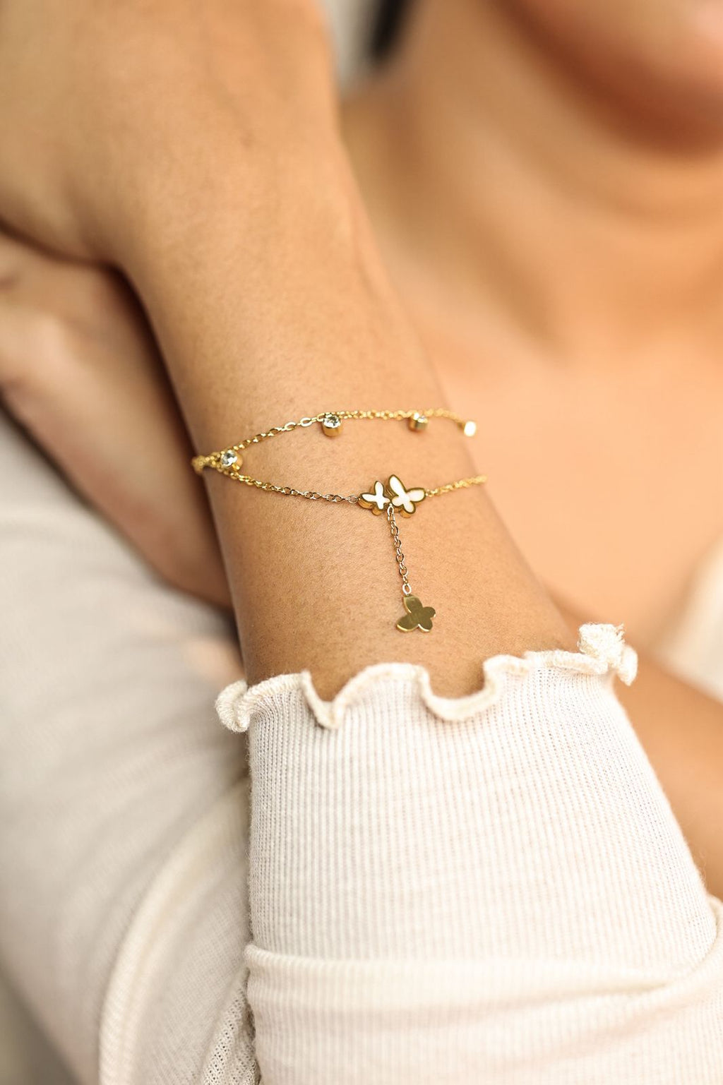 Butterfly Glow Double Bracelet