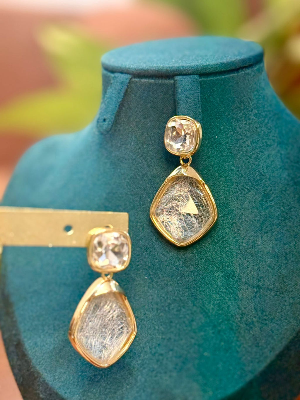 Crystal Veil Drop Earrings