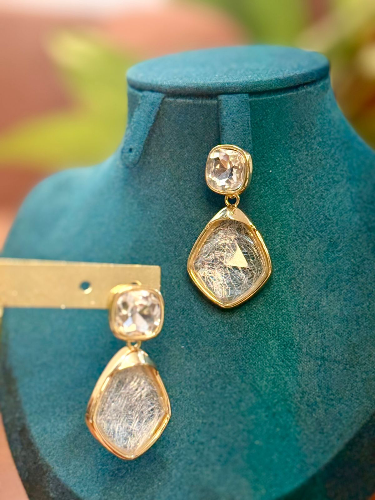 Crystal Veil Drop Earrings