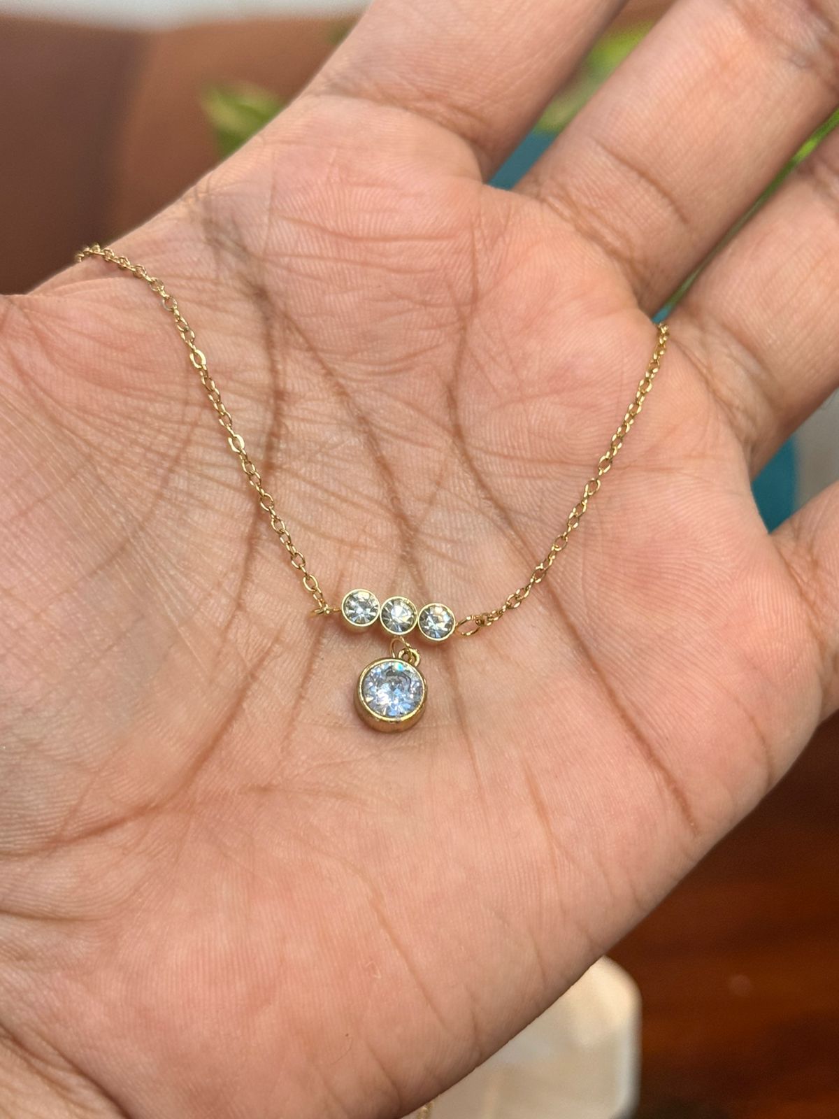 Trinity Spark Drop Necklace