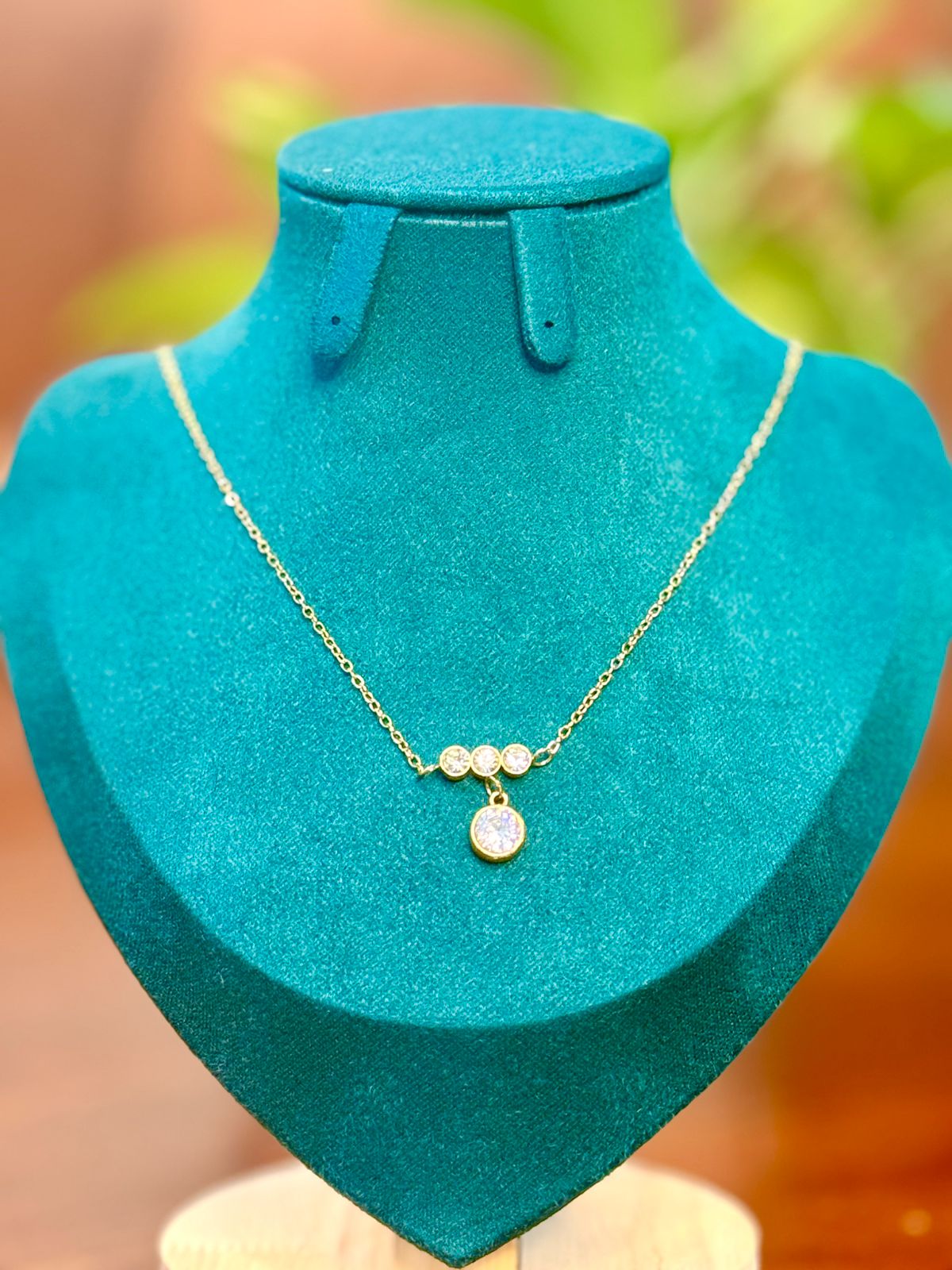 Trinity Spark Drop Necklace