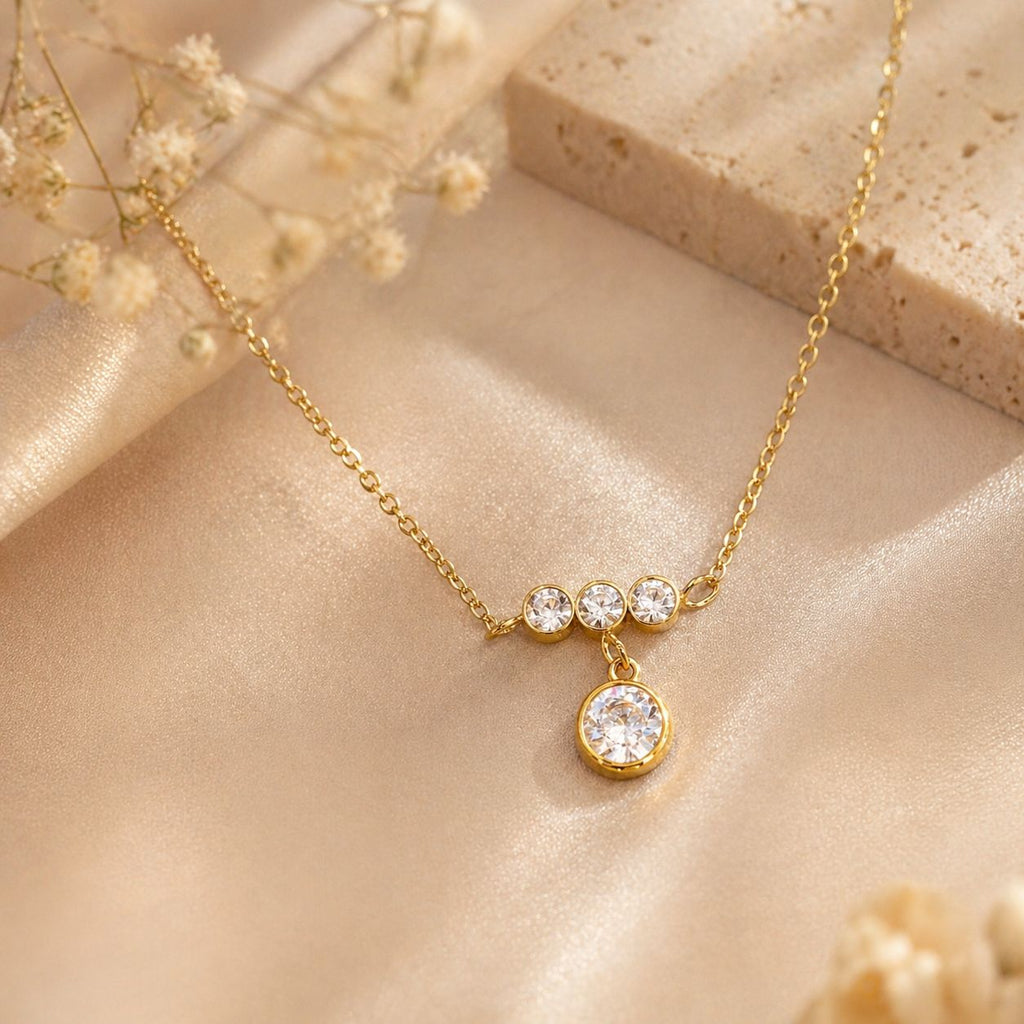 Trinity Spark Drop Necklace